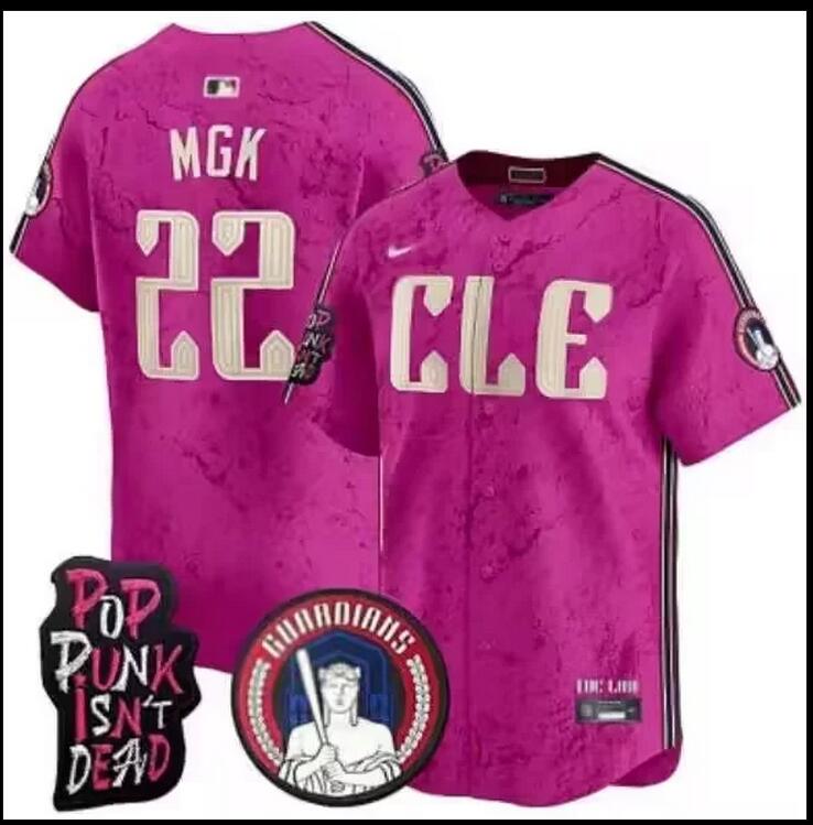 Men MGK Cleveland Guardians Pink 2024 Nike NCAA Jersey